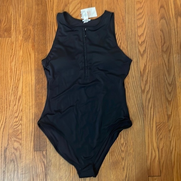 Andie Swim The Malibu One Piece LT Swimsuit Black size L tall NWT - Picture 2 of 7